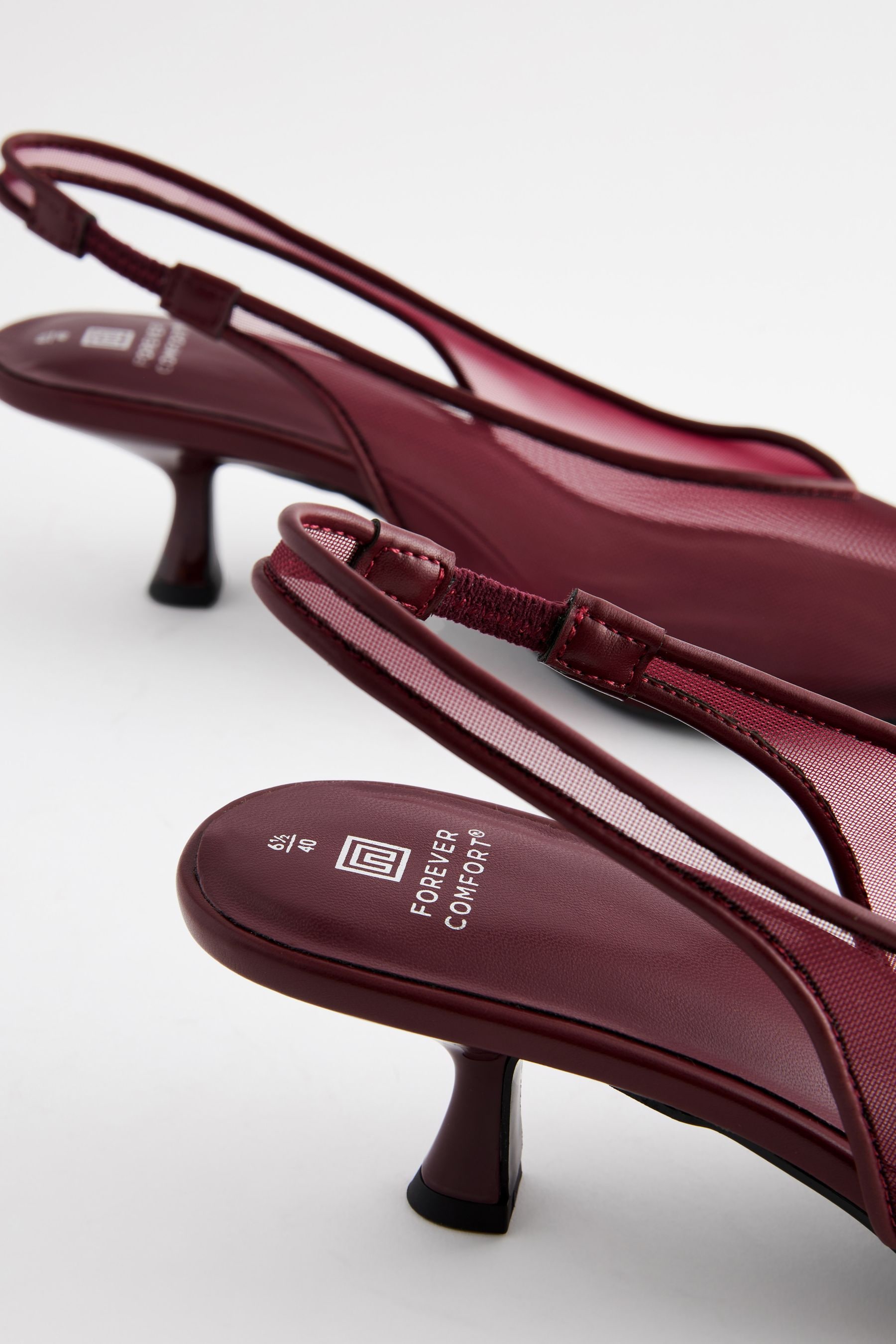 Burgundy kitten heels top