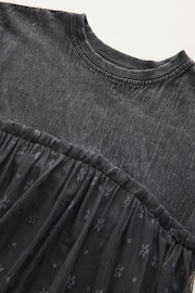 Washed Black Lace 100% Cotton T-Shirt Dress (3-16yrs) - Image 7 of 7