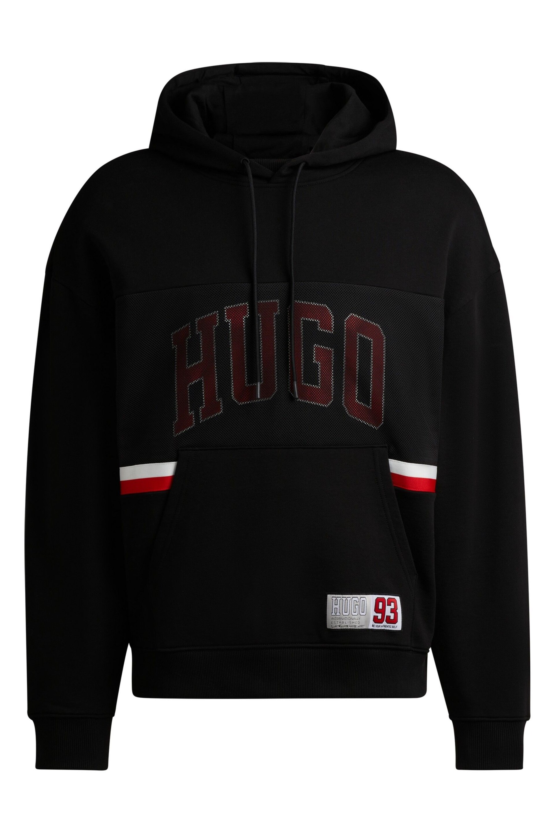 HUGO Sporty Varisty Logo Block Hoodie - Image 5 of 5