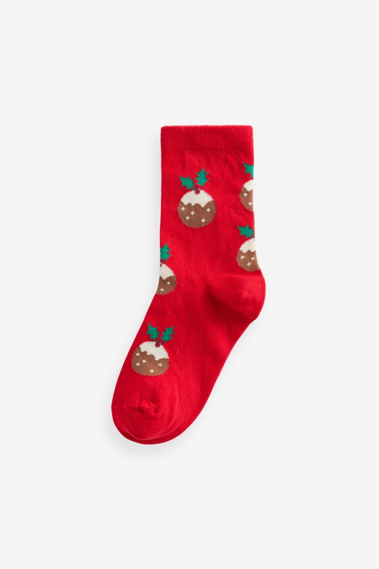 花彩色系 - Cotton Rich Christmas Character Ankle Socks 5 Pack - 圖片 2，共 7