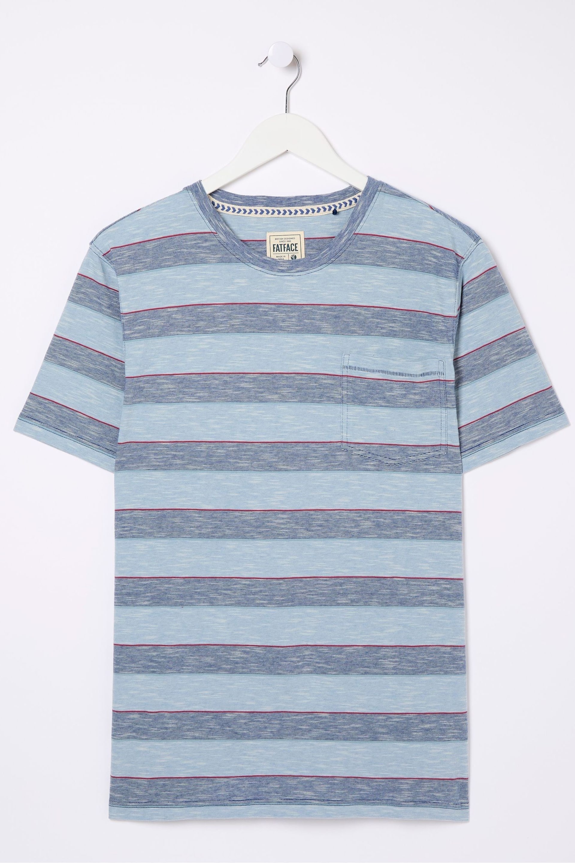 FatFace Blue Ferndale Feeder Stripe T-Shirt - Image 5 of 5