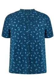Live Unlimited Curve Blue Paisley Print Cotton Slub Round Neck T-Shirt - Image 7 of 7