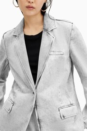 AllSaints Grey Ever Denim Blazer - Image 4 of 5