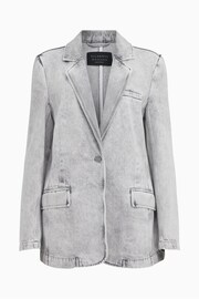 AllSaints Grey Ever Denim Blazer - Image 5 of 5