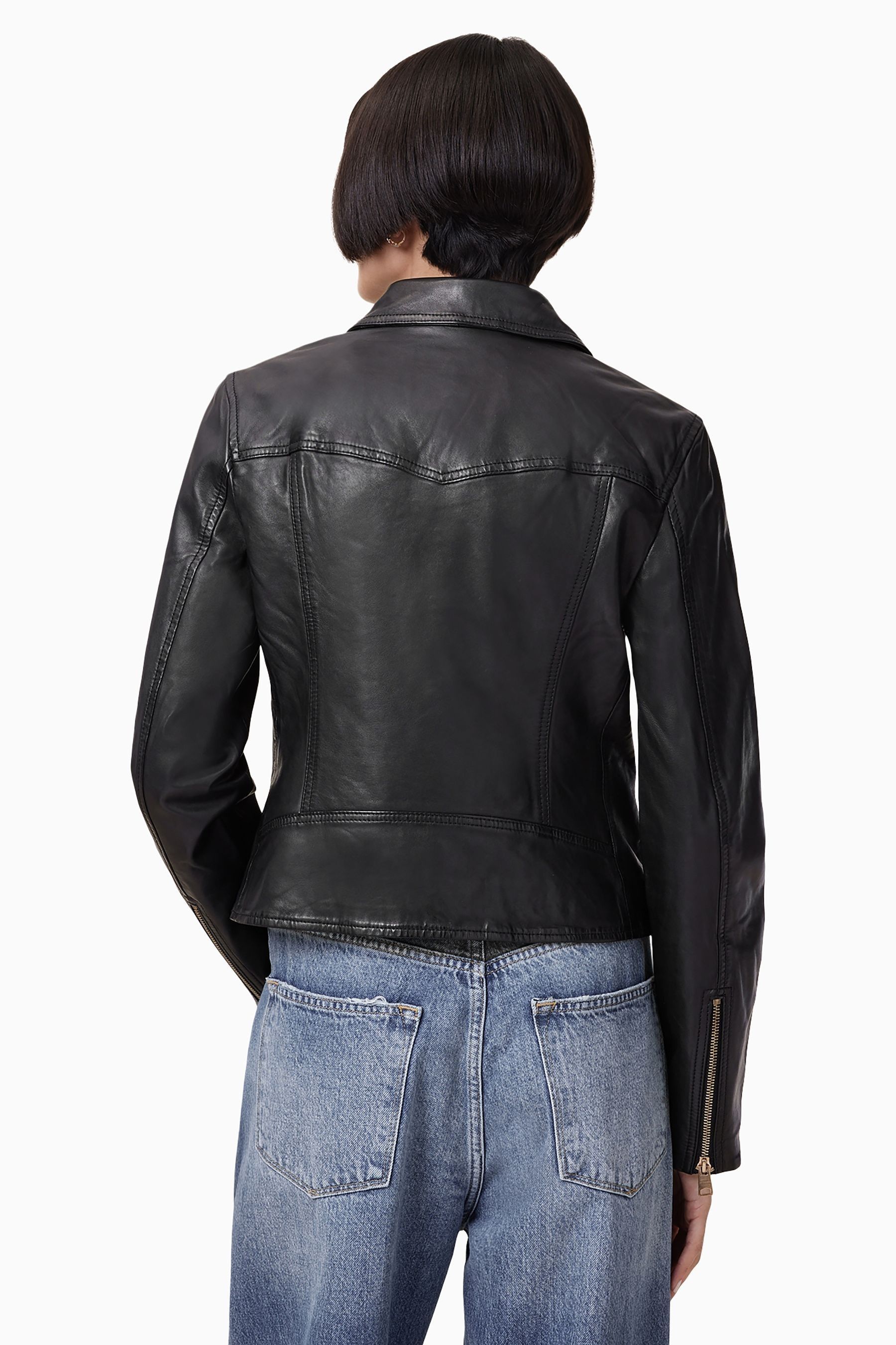 Vela leather biker jacket discount