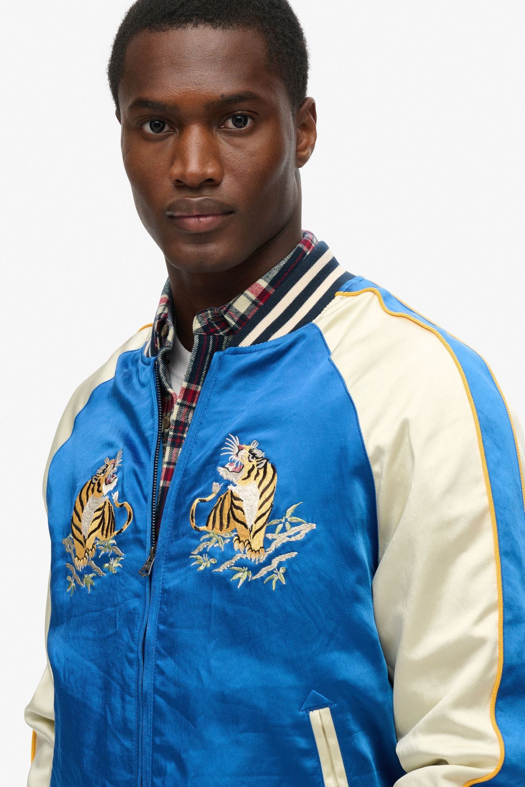 Buy Superdry Blue Sukajan Embroidered Bomber Jacket from Next USA