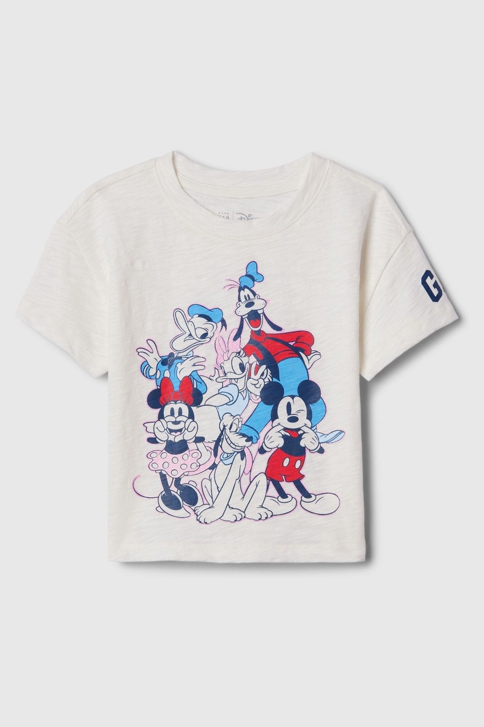 Gap White Cotton Disney Graphic Short Sleeve T-Shirt (12mths-5yrs) - Image 1 of 2