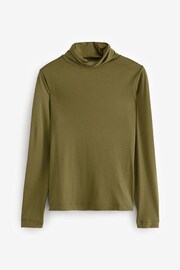 Green Super Soft Roll Neck Long Sleeve Top - Image 6 of 8