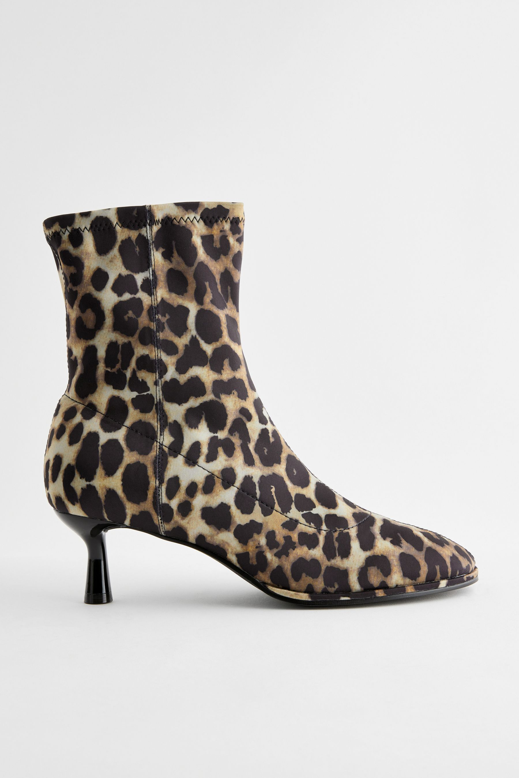 Leopard Standard Wide Fit Forever Comfort Skinny Heel Ankle Sock Boots