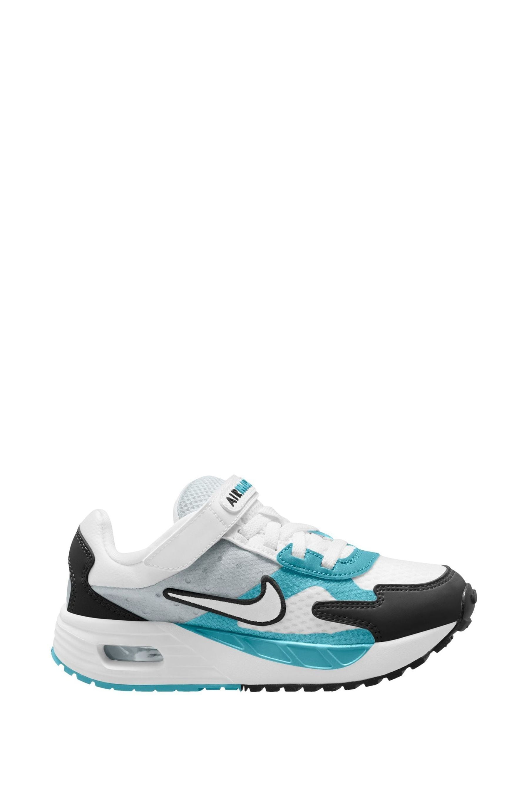 White Blue Nike Junior Air Max Solo Trainers