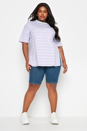 Yours Curve Blue Mid Wash Bermuda Shorts - Image 2 of 4