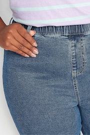 Yours Curve Blue Mid Wash Bermuda Shorts - Image 4 of 4
