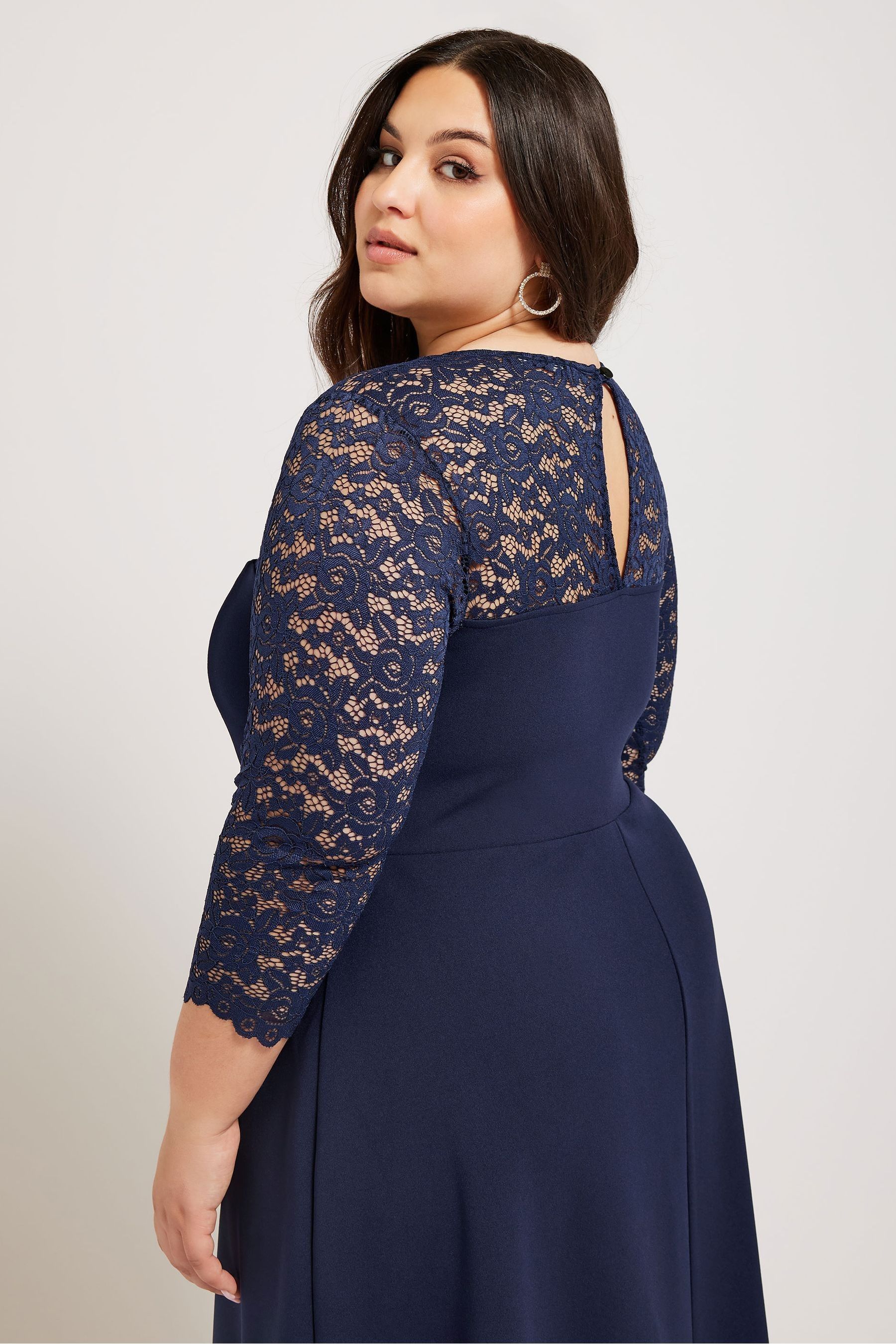 Buy Yours Curve Blue Lace Sweetheart Dress from the Next UK online shop