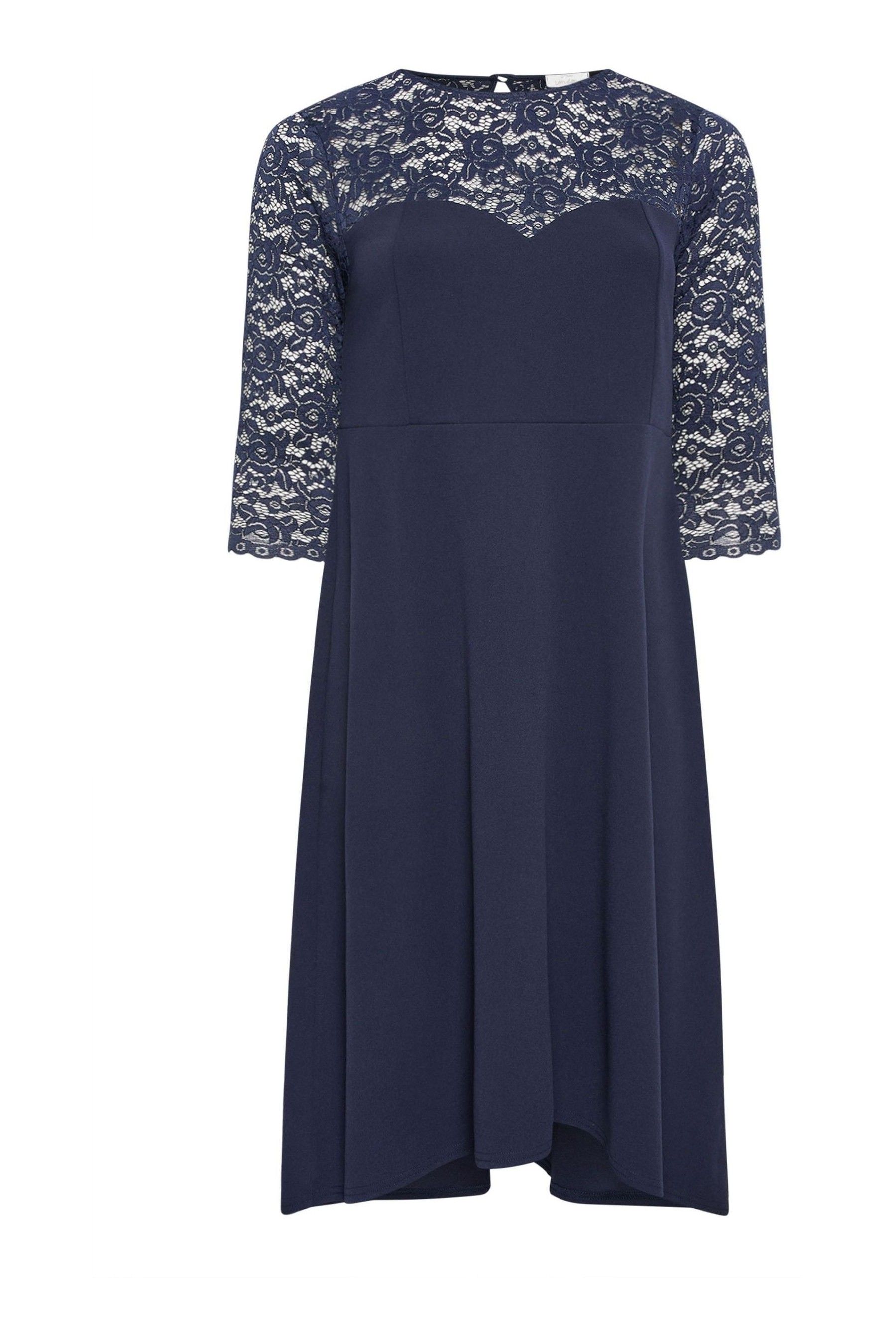 Buy Yours Curve Blue Lace Sweetheart Dress from the Next UK online shop