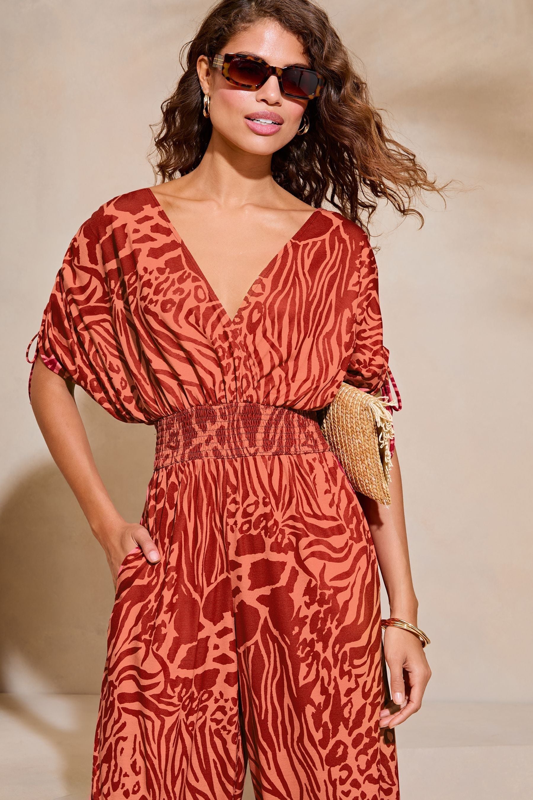 Red dress boutique jumpsuit clearance