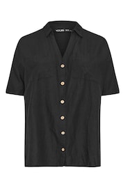 Yours Curve Black Utility Linen Shirt - Image 5 of 5