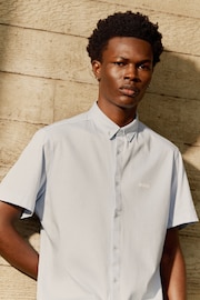 BOSS Light Blue Regular-Fit Shirt in Cotton Piqué Jersey - Image 3 of 7