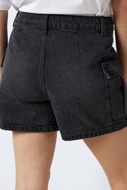 NOISY MAY Black Cargo Mom Denim Shorts - Image 4 of 8