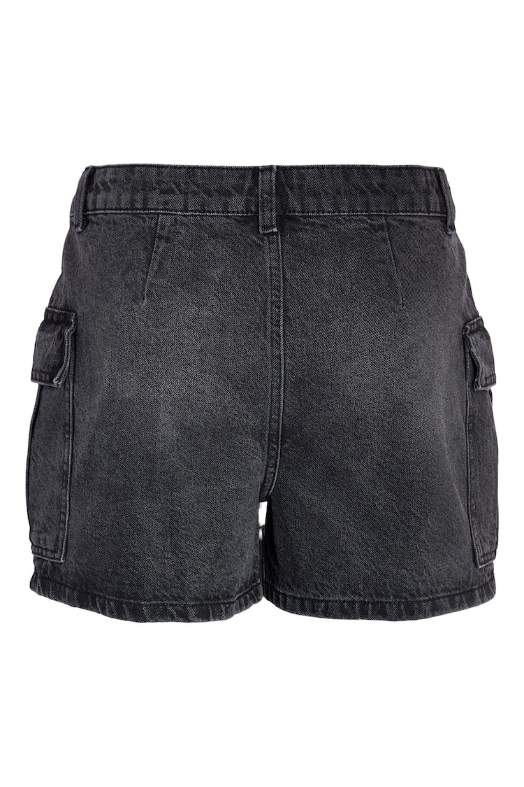 NOISY MAY Black Mom 100% Cotton Denim Cargo Shorts - Image 8 of 8