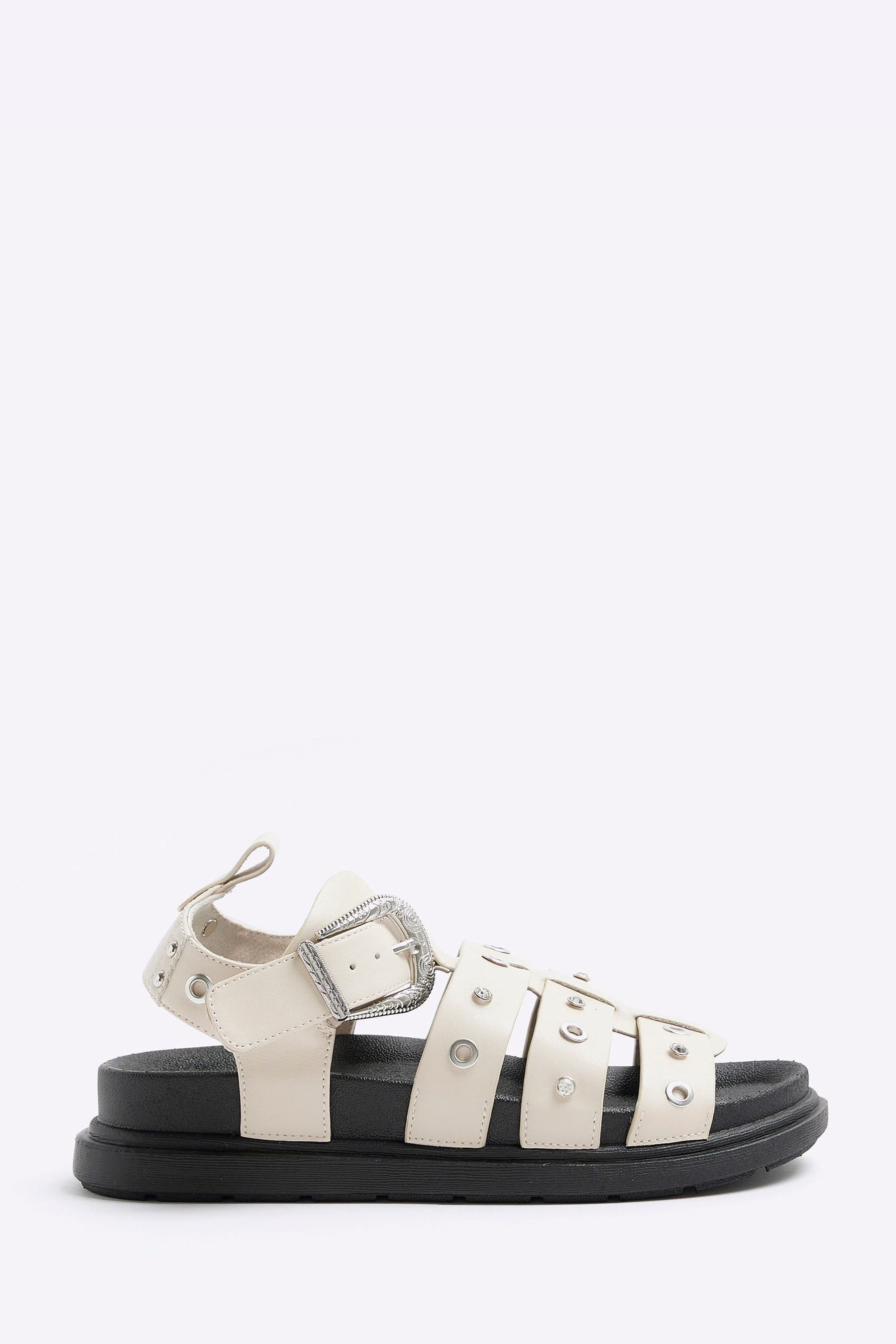 Buy River Island Ecru Studded Fisherman Flatform Sandals from Next Austria