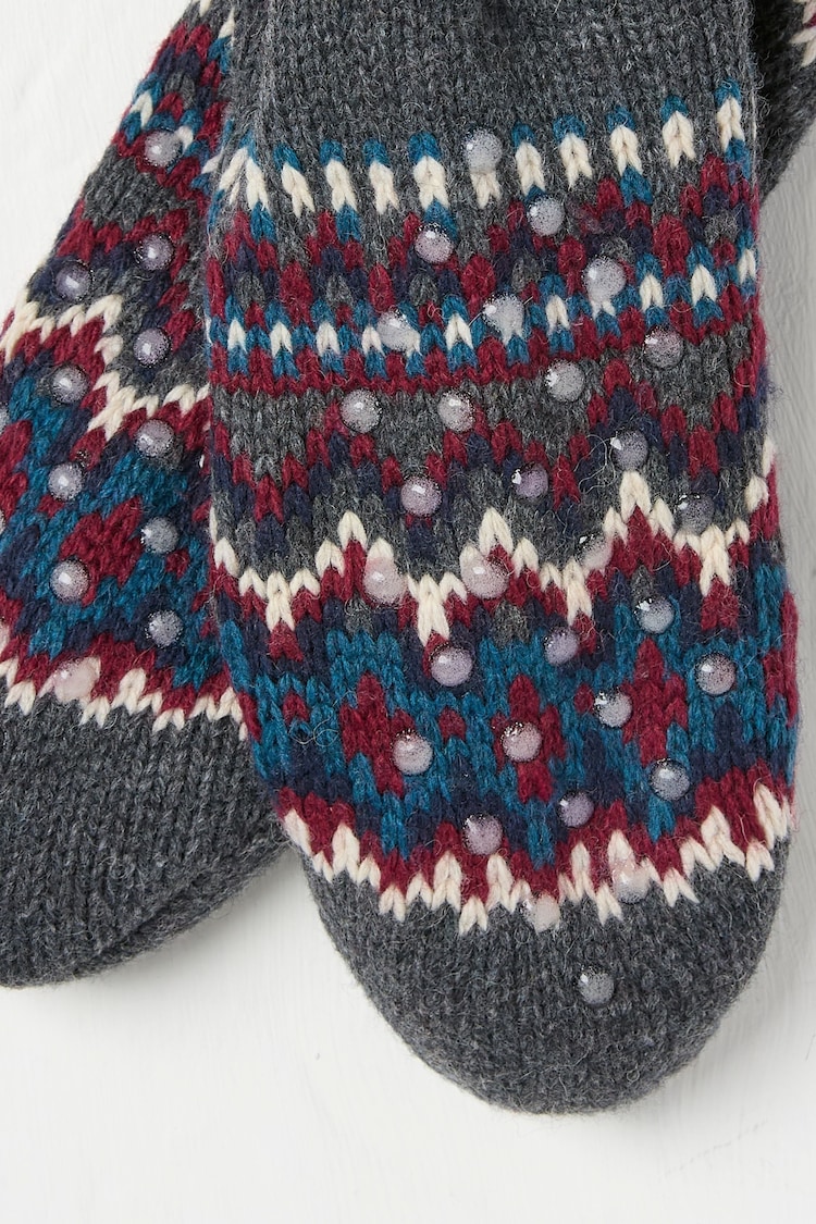 FatFace Grey Mens Fairisle Pattern Bedsocks - Image 2 of 2