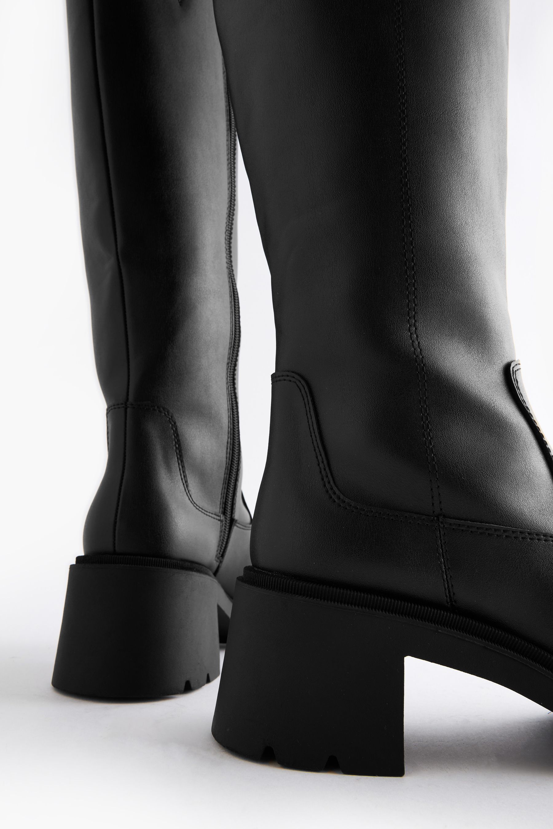 Womens black knee high platform boots sale