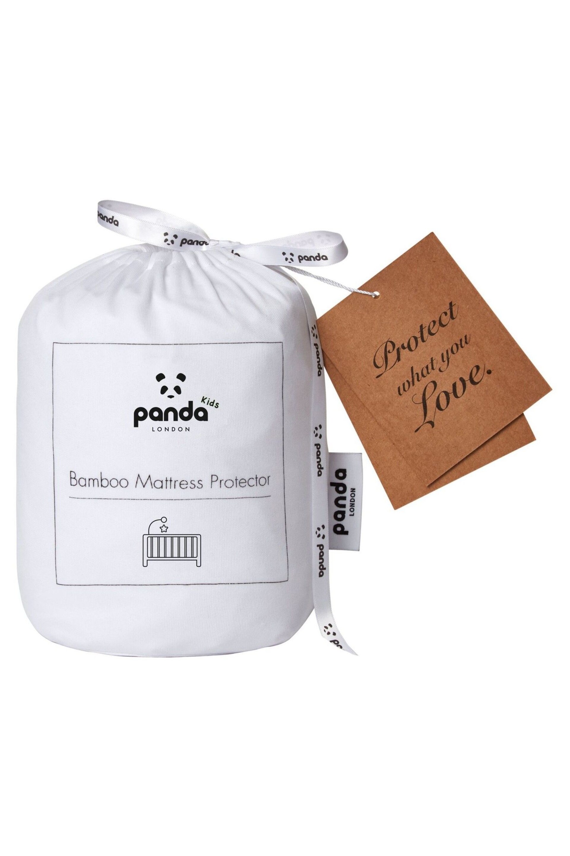 Panda London White Panda Kids Bamboo Cot Mattress Protector - Image 1 of 3