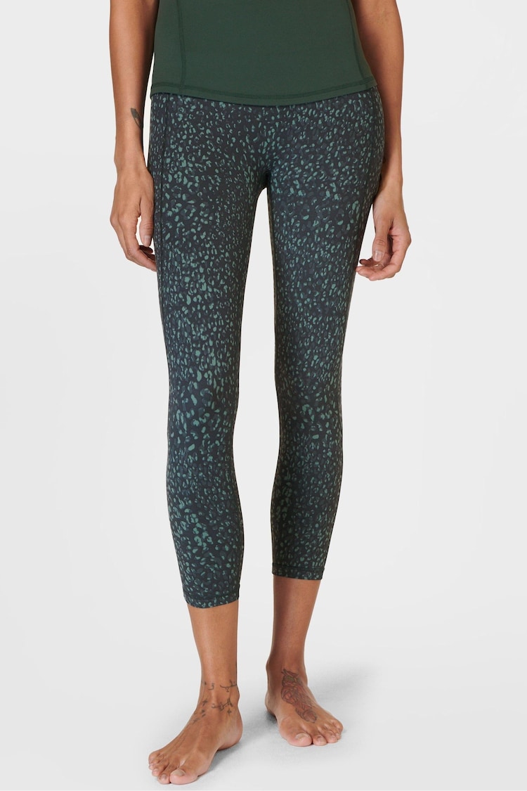 Sweaty Betty Green Watercolour Animal Print Super Soft Ultra-Lite 7/8 Yoga Leggings - Image 1 of 8