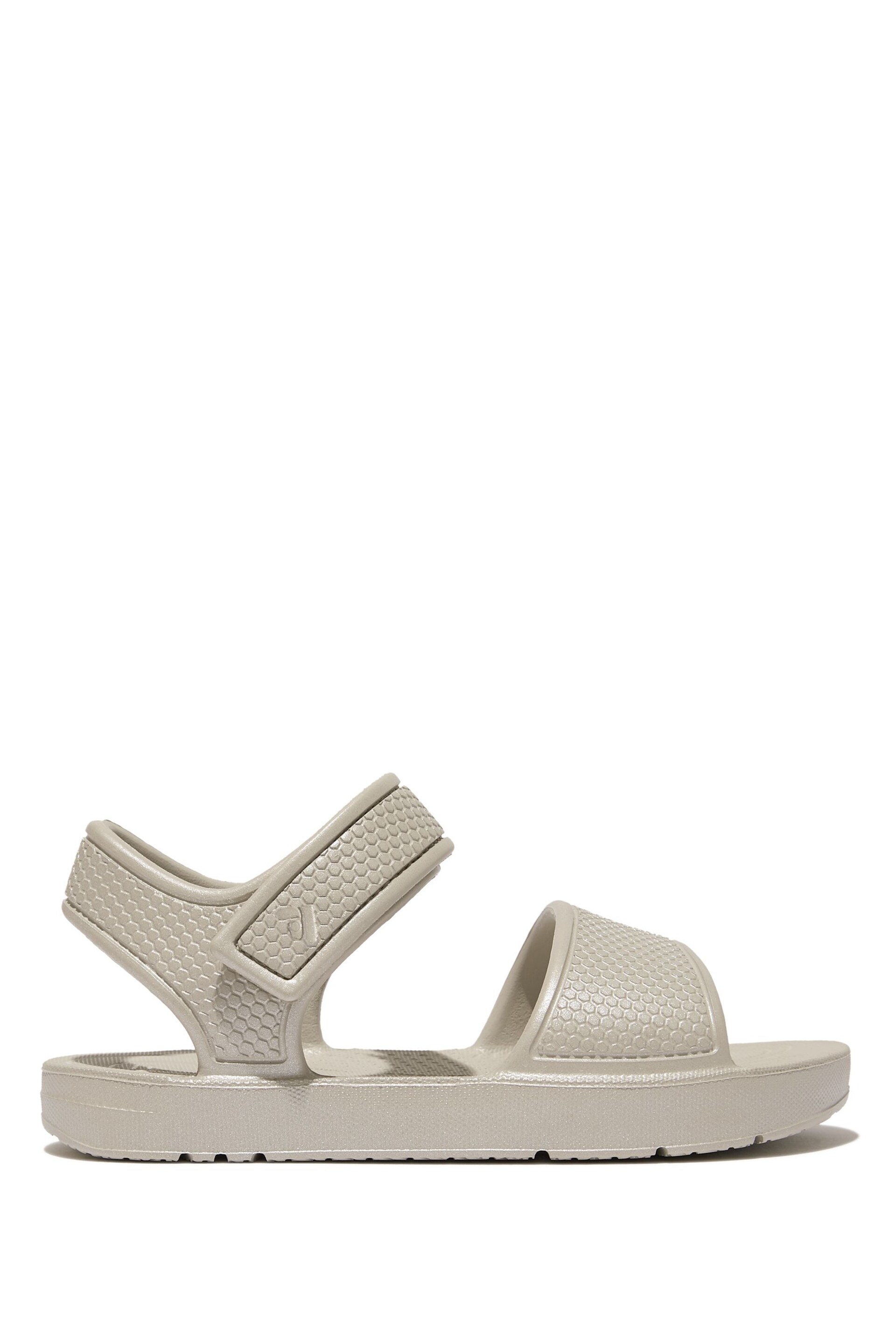 FitFlop Kids Toddler Silver iqushion Shimmer Ergonomic Sandals - Image 1 of 4