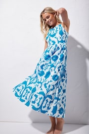 PixieGirl Petite Blue Tiered Maxi Dress - Image 1 of 5