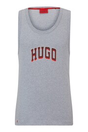 HUGO Stretch-Cotton Grey Pyjamas Vest With Mesh Panels - Image 5 of 5