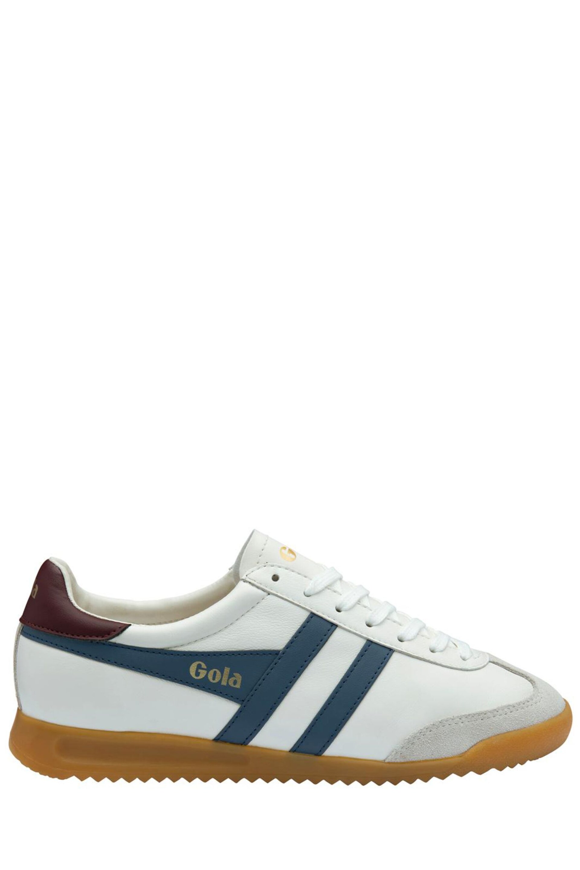 Gola White/Moonlight/Burgundy Mens Torpedo Leather Lace-Up Trainers - Image 1 of 1