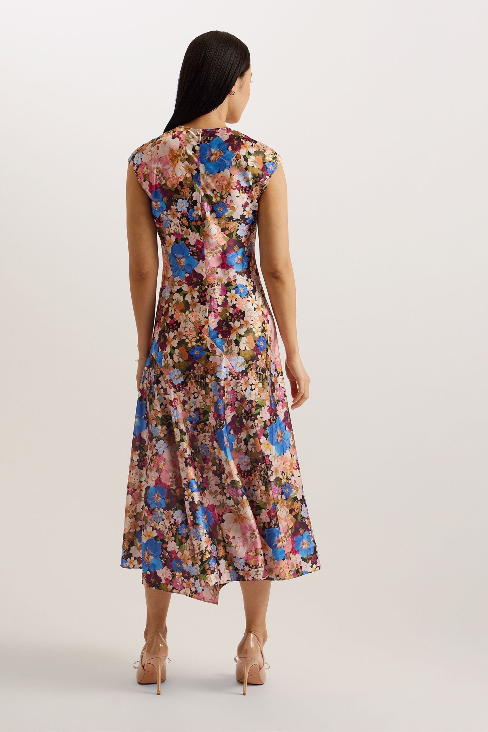 Ted Baker Multi Slanno Asymmetric Sleeveless Midi Dress - Image 2 of 5