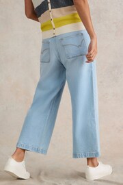 White Stuff Blue Tia Wide Leg Crop Jeans - Image 3 of 7