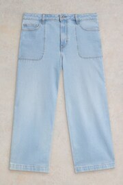 White Stuff Blue Tia Wide Leg Crop Jeans - Image 5 of 7