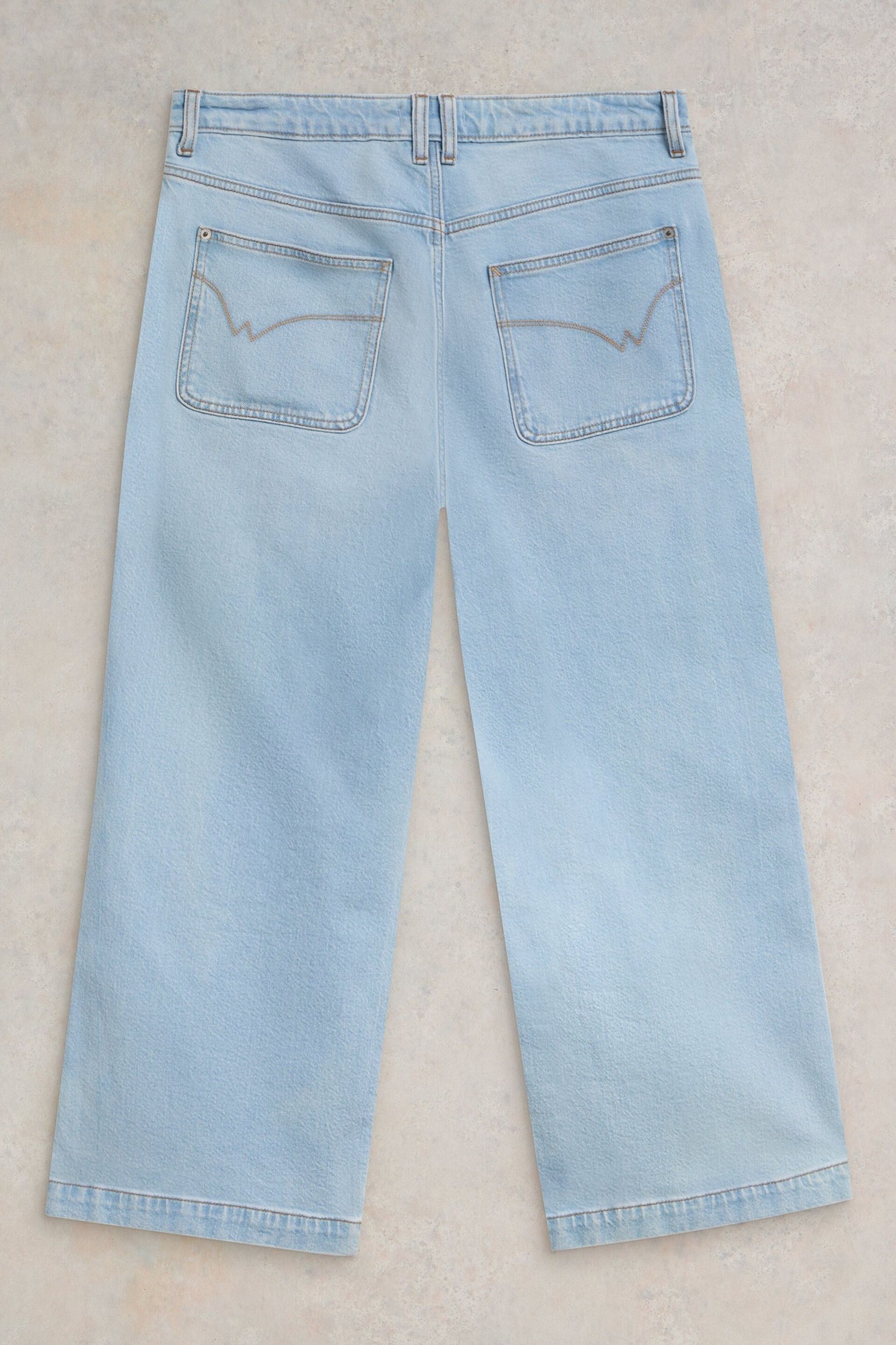 White Stuff Blue Tia Wide Leg Crop Jeans - Image 6 of 7
