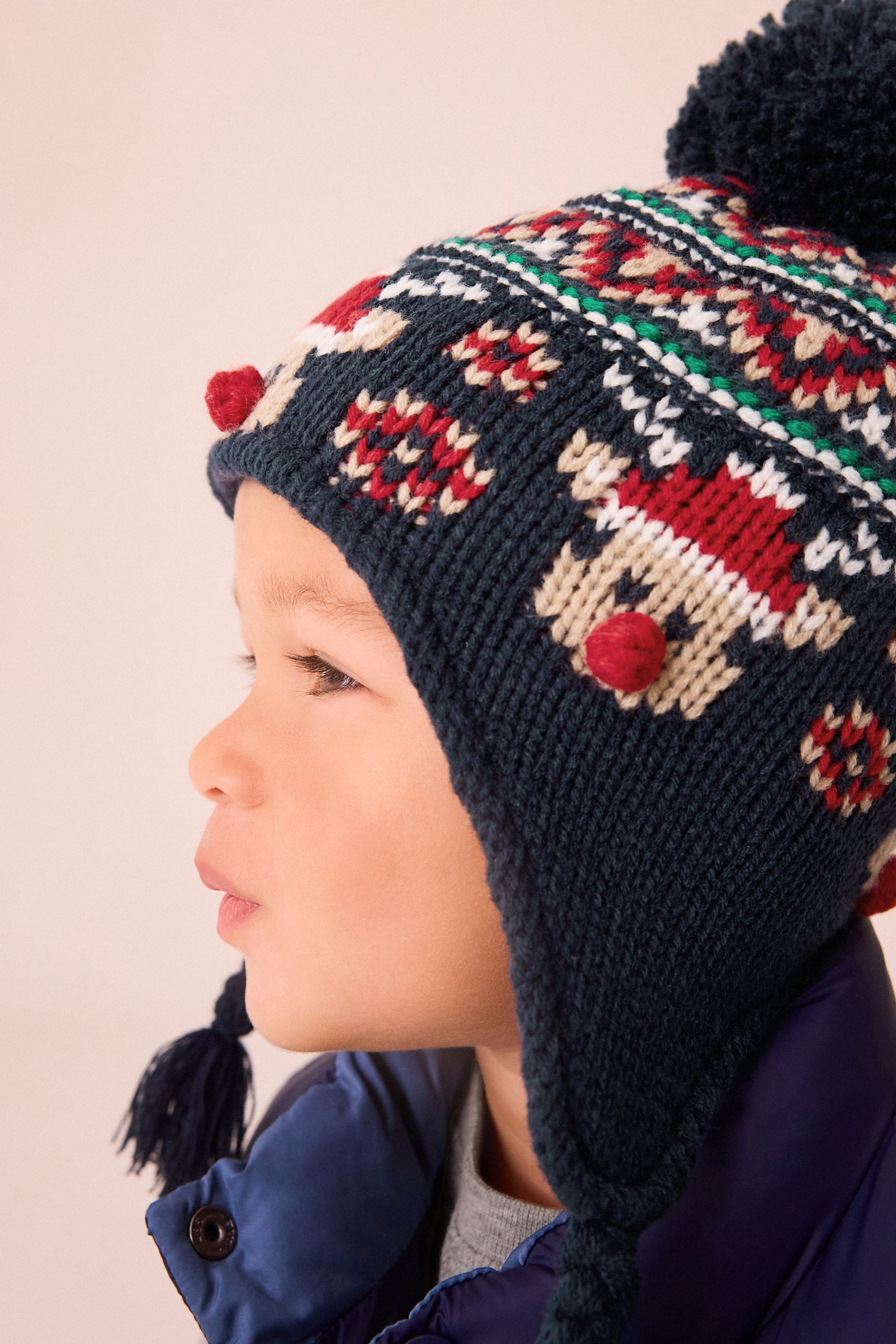 Buy Reindeer Christmas Reindeer Knitted Inca Hat 3mths 13yrs from the Next UK online shop