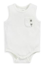 Mamas & Papas White Bodysuit And Stripe Shorts Set 2 Piece - Image 3 of 4