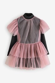 Pink 2-in-1 Mesh Party Dress (3-16yrs) - Image 1 of 5