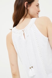 FatFace White Nancy Crochet Vest - Image 6 of 7