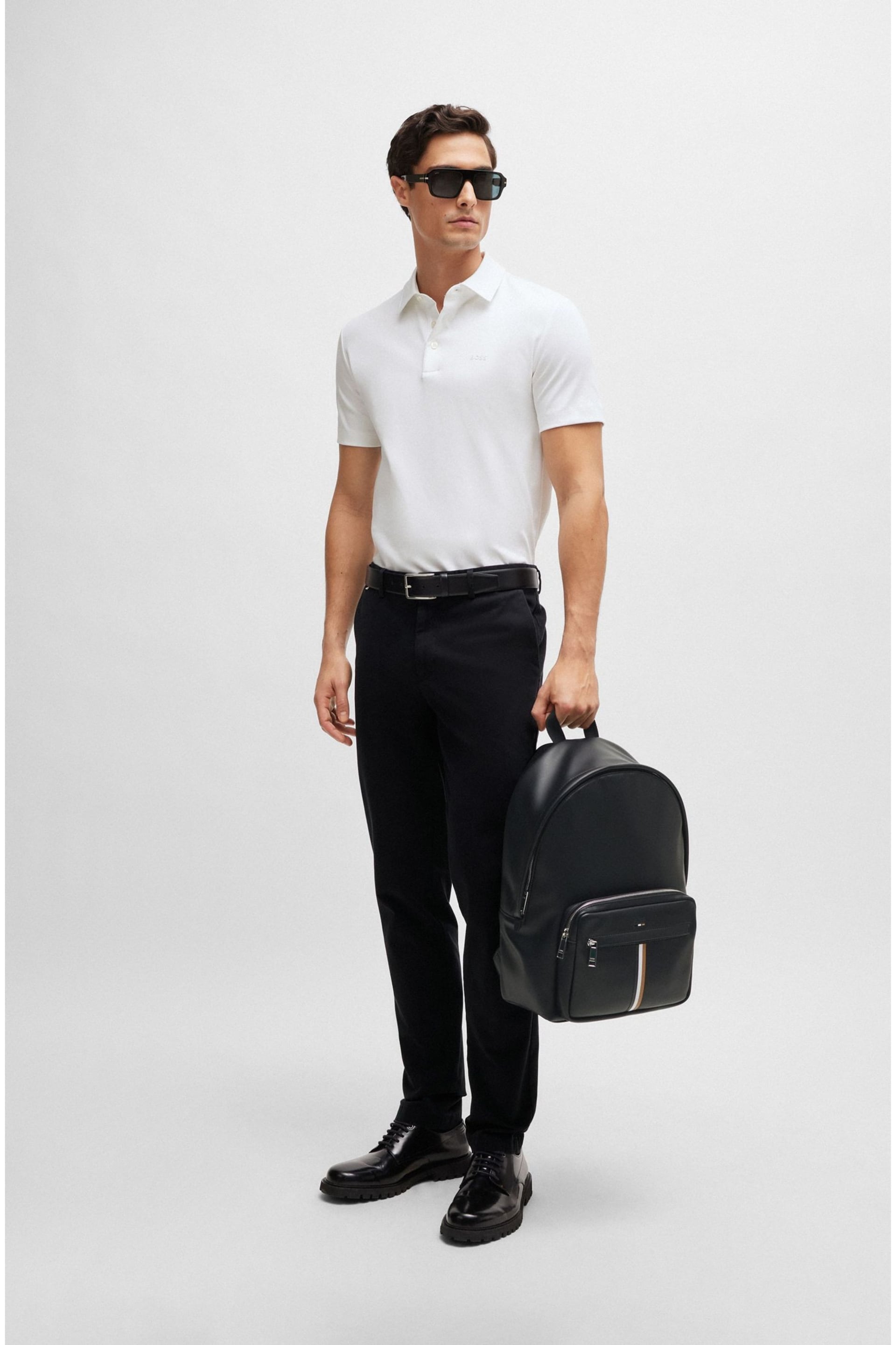 BOSS Black Signature Stripe Faux Leather Backpack - Image 2 of 4