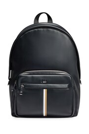 BOSS Black Signature Stripe Faux Leather Backpack - Image 3 of 4