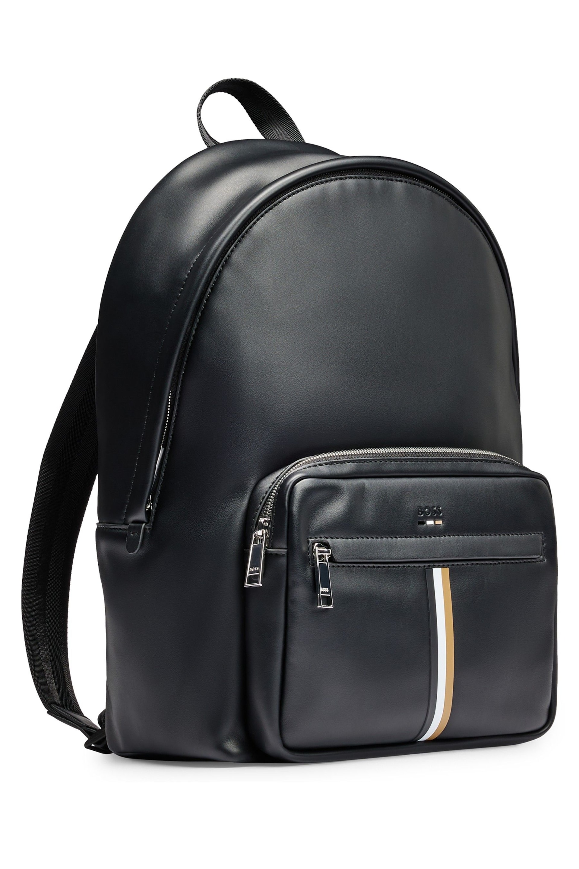 BOSS Black Signature Stripe Faux Leather Backpack - Image 4 of 4
