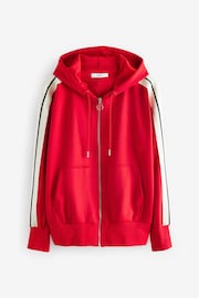 Red Zip Through Side Stripe Tracksuit Hoodie - Image 12 of 13