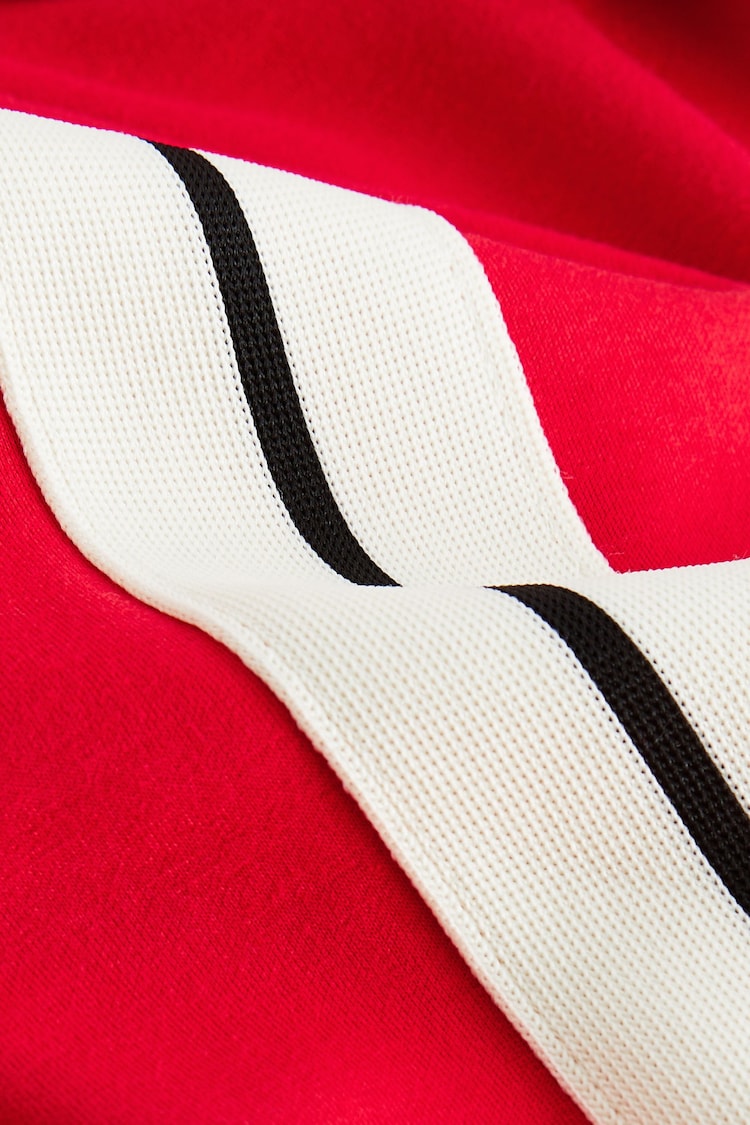 Red Zip Through Side Stripe Tracksuit Hoodie - Image 13 of 13