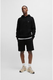 BOSS Black Cotton-Terry Regular-Fit Shorts With Logo Badge - Image 3 of 6