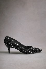 Black Tabitha Simmons Lola Leather Studded Point Heels - Image 8 of 11