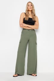 Long Tall Sally Green Crepe Cargo Wide leg Trousers - Image 1 of 6