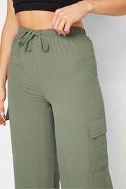 Long Tall Sally Green Crepe Cargo Wide leg Trousers - Image 5 of 6