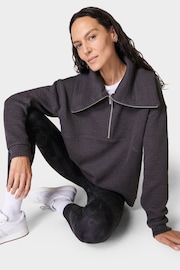 Sweaty Betty Urban Grey Restful Boucle Half Zip Jumper - Image 2 of 7